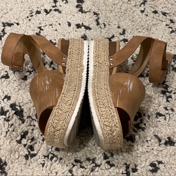 Size 6.5 Espadrille Wedge Sandals, Tan - Picture 8 of 9